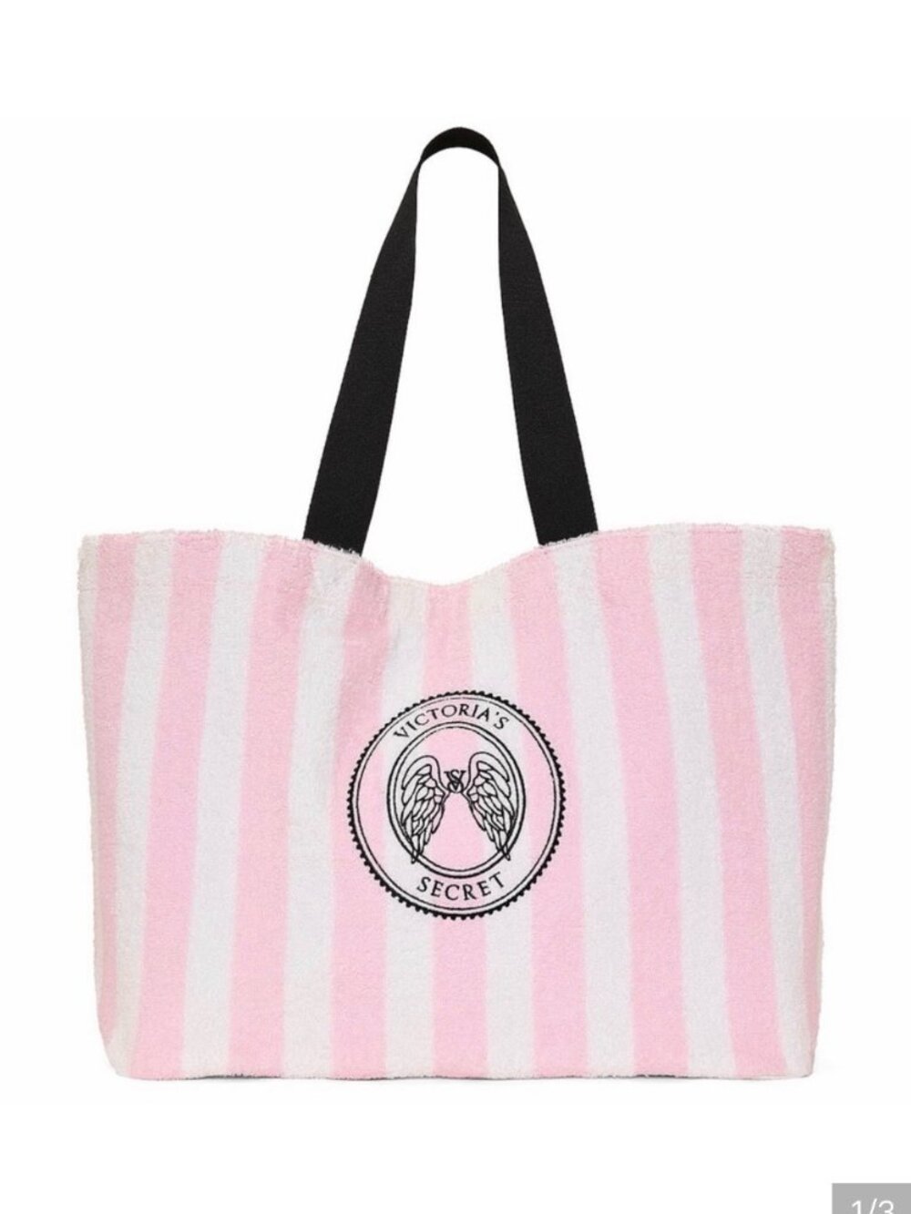 New NWT Victoria's Secret Pink Angel Essentials Terry Tote Bag Pink White Logo